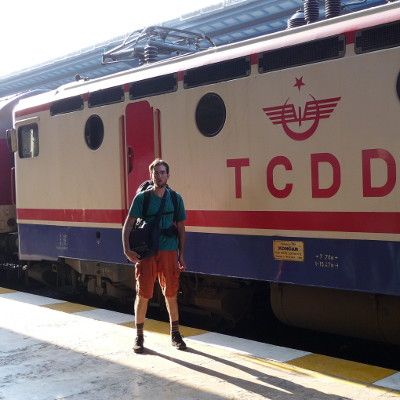 In front of the train in Sirkeci (Istanbul)